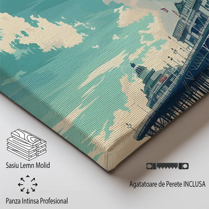 Tablou Canvas valuri moi pe nisip sub cer senin artistic | The Print Studio