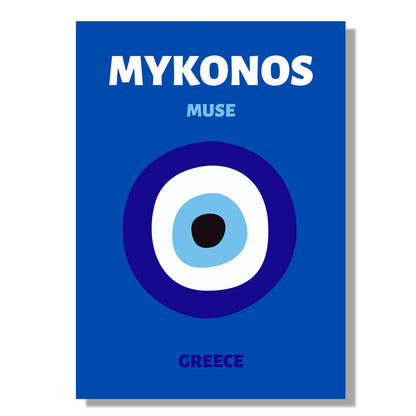 Tablou Canvas ochi albastru Mykonos privire misterioasa | The Print Studio