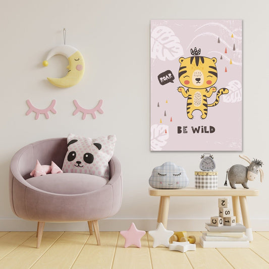 Tablou Canvas pentru Copii "Tigrișor Aventuros - Be Wild"