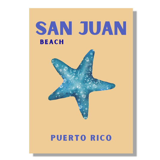 Tablou Canvas Print stea albastra plaja San Juan, stil minimalist