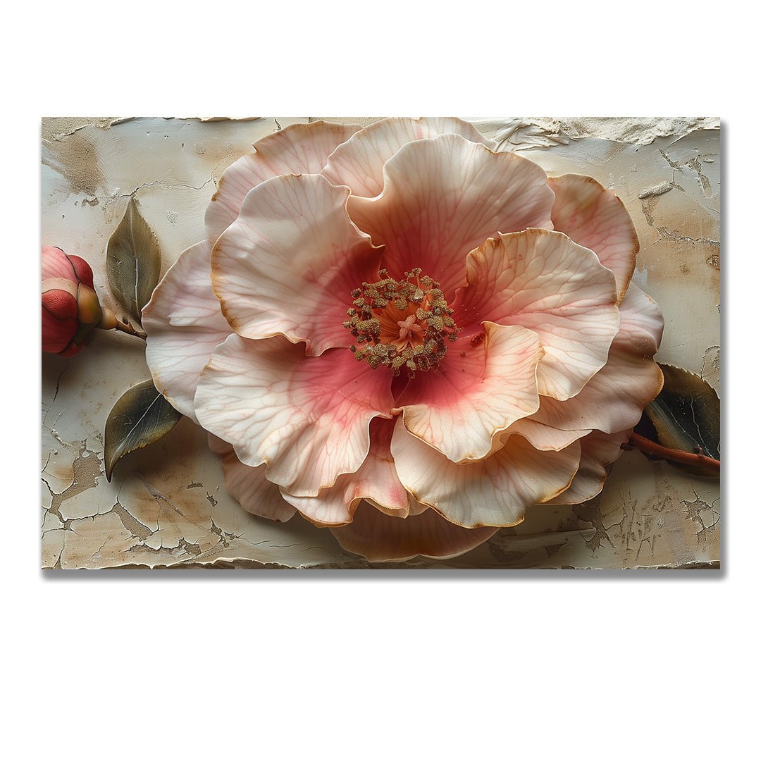 Tablou Canvas floare roz delicata cu detalii realiste | The Print Studio