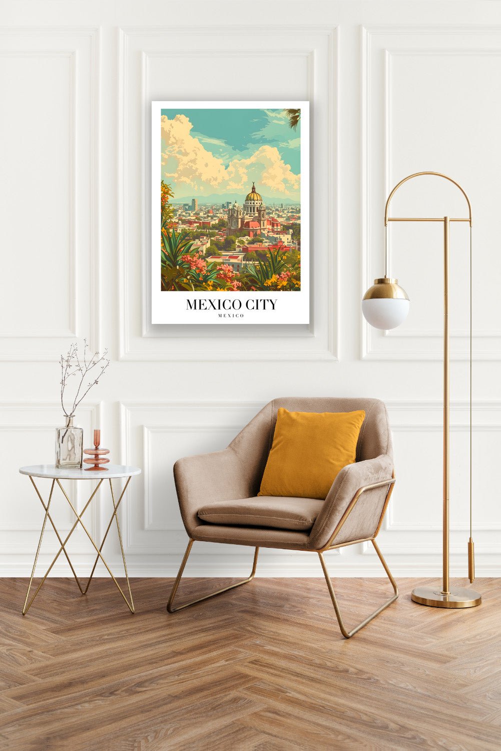 Tablou Canvas catedrala Mexicana sub cer senin vintage | The Print Studio