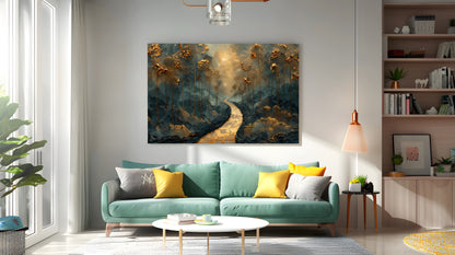 Tablou Canvas Rauri printre paduri aurii de vis | The Print Studio