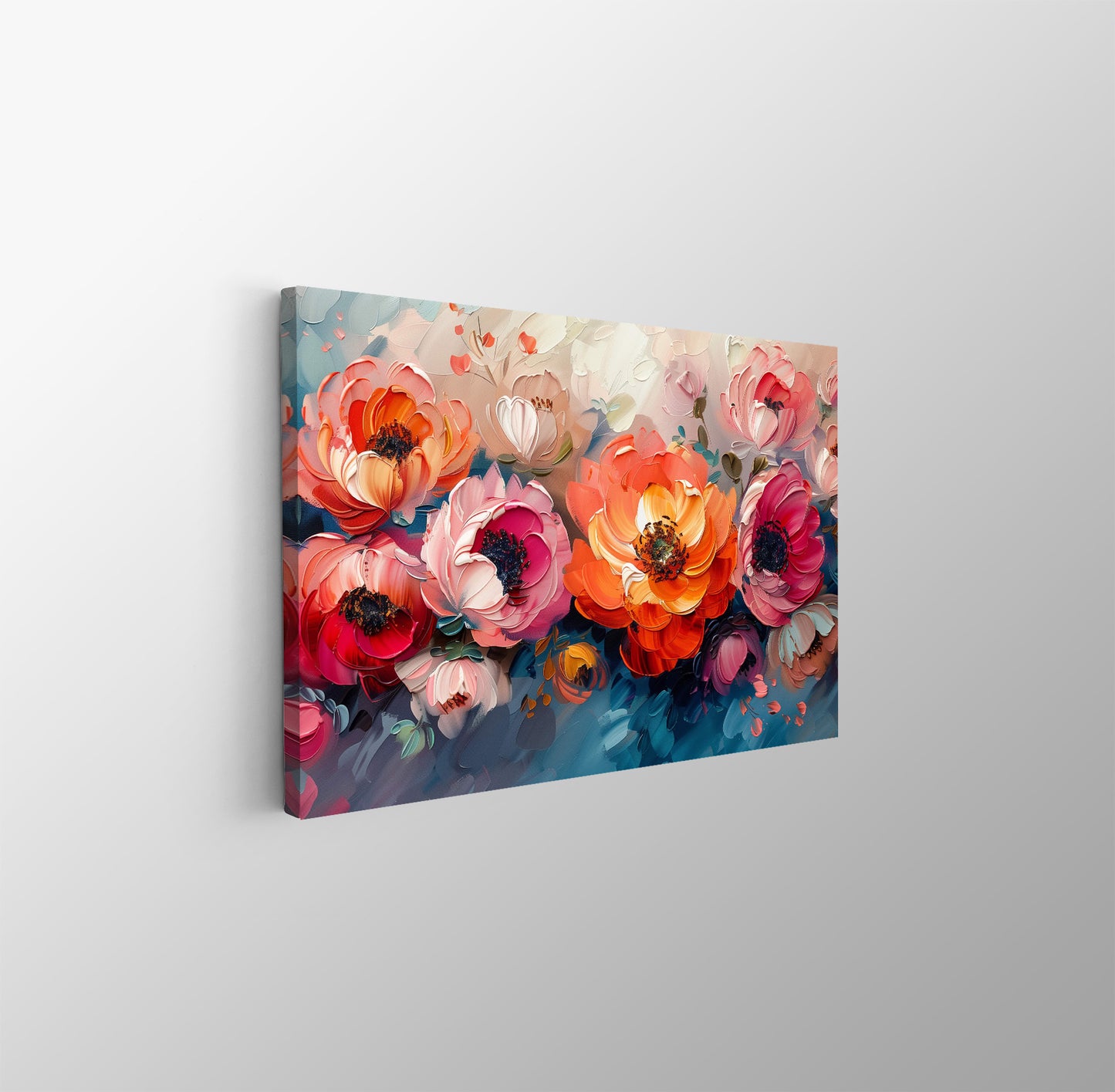 Tablou Canvas flori pastelate vibrante intr-un stil abstract elegant | The Print Studio