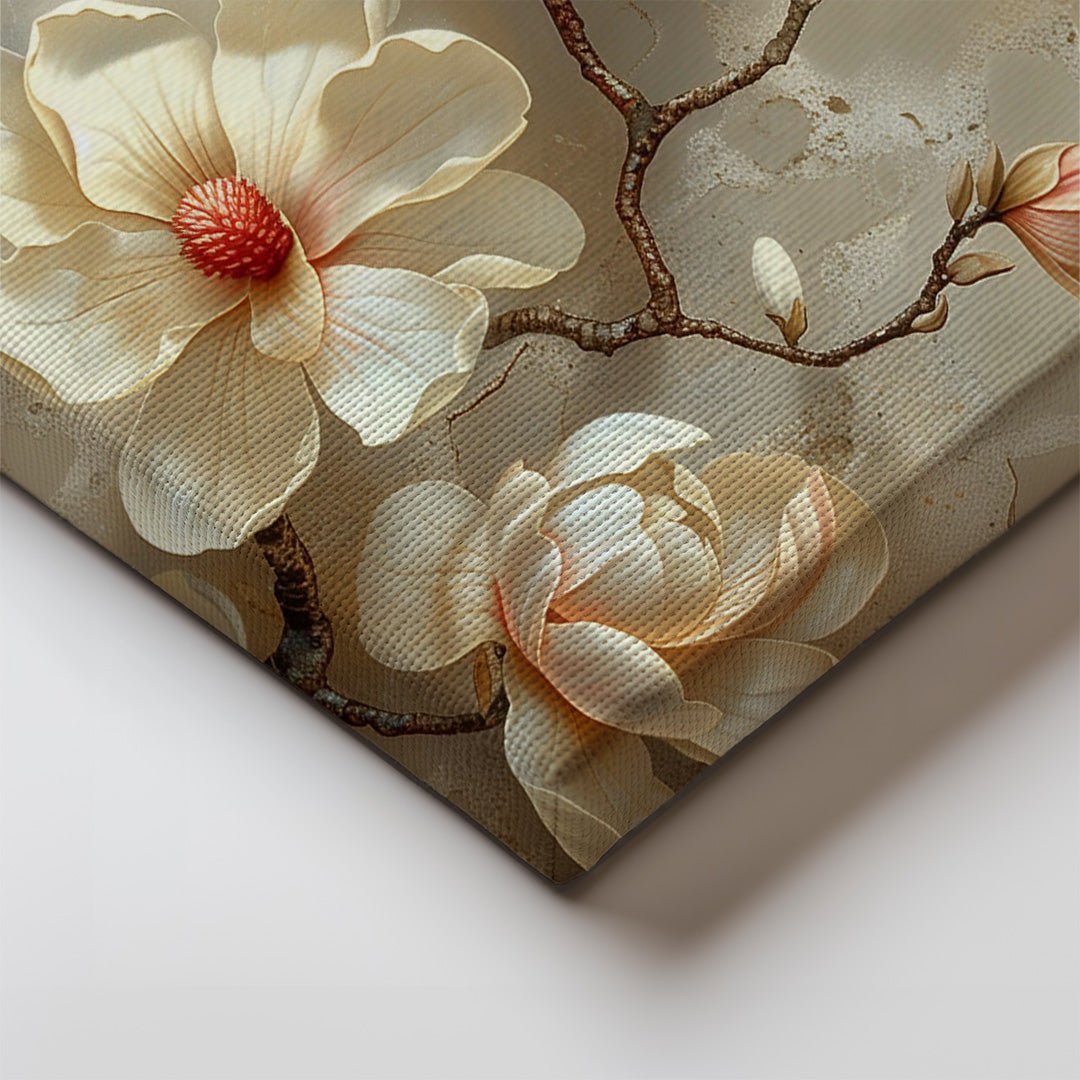 Tablou Canvas magnolii delicate pe ramuri in stil realist | The Print Studio