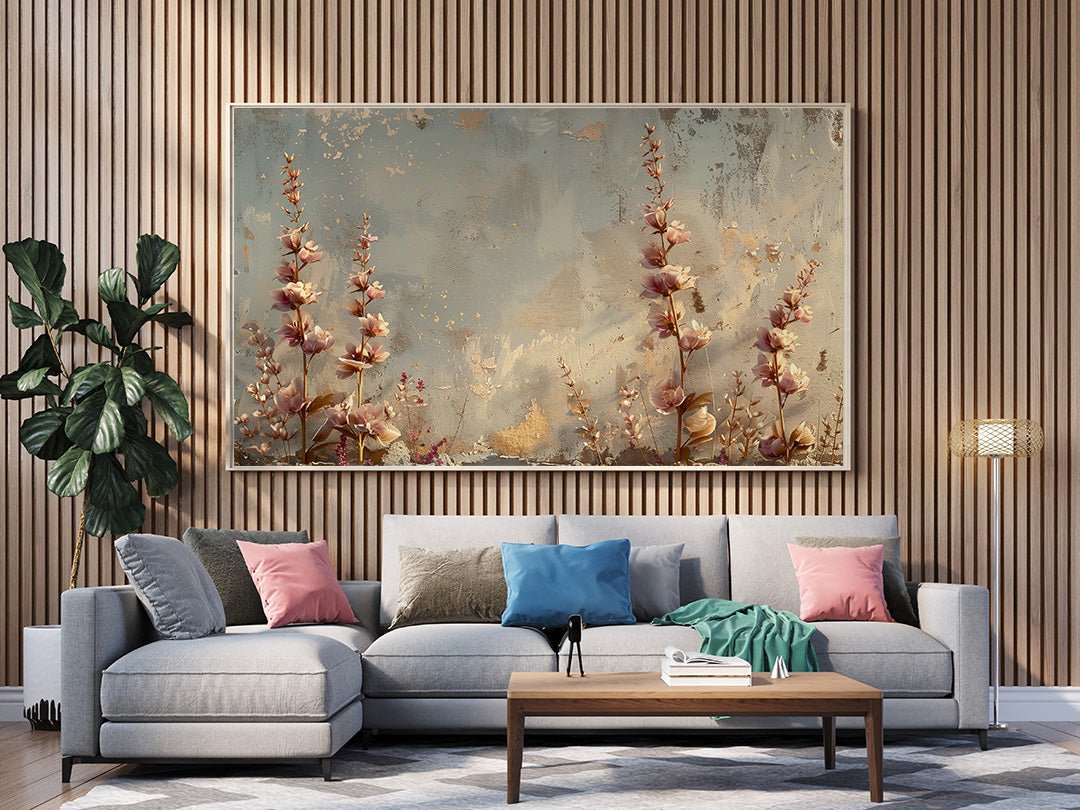 Tablou Canvas flori pastel delicate pe fundal natural realist | The Print Studio