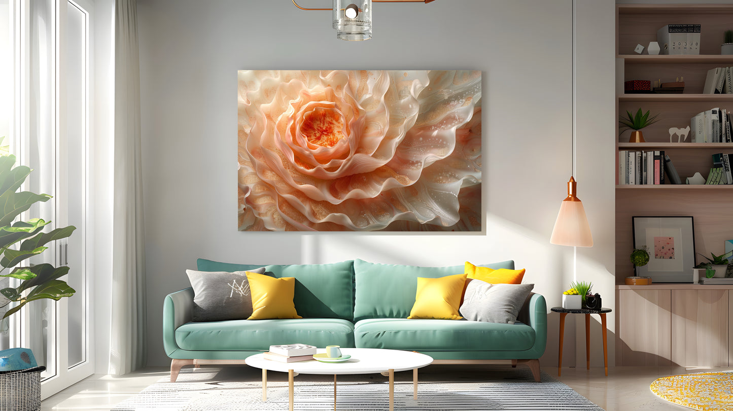 Tablou Canvas floare portocalie cu petale elegante stil abstract | The Print Studio