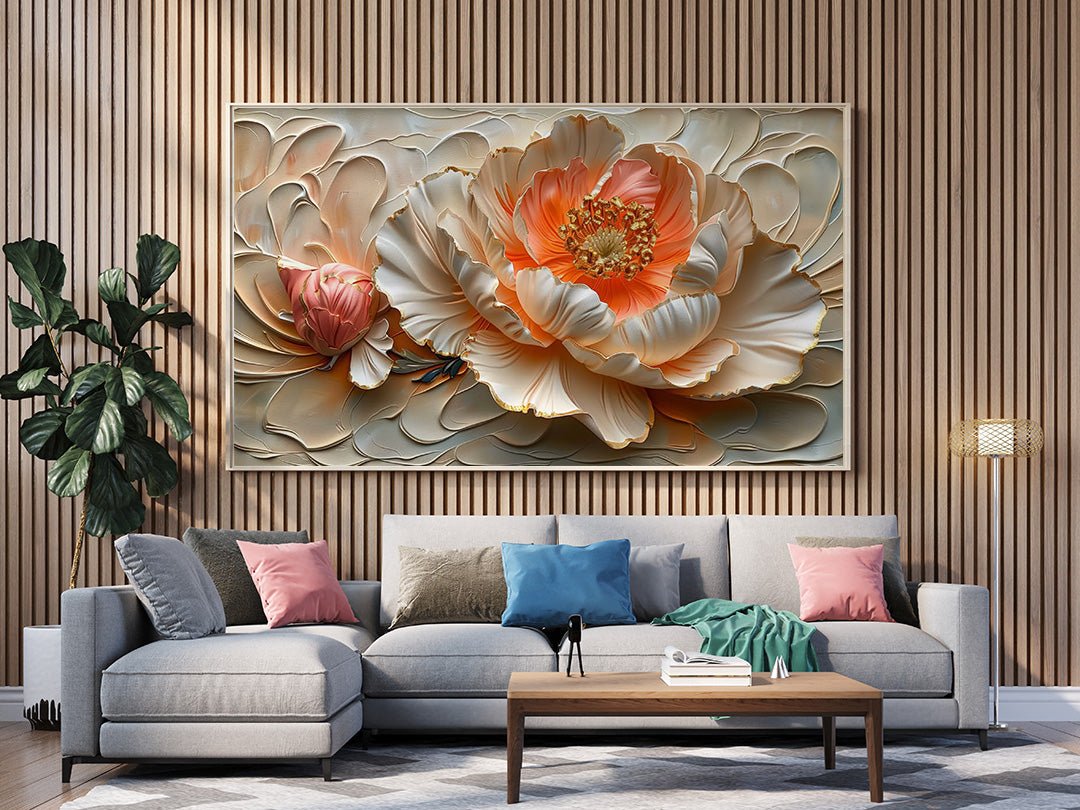 Tablou Canvas flori opulente cu petale luxuriante texturate | The Print Studio