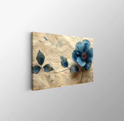 Tablou Canvas floare albastra eleganta, textura abstracta | The Print Studio