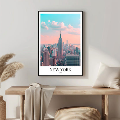 Tablou Canvas Print New York epic, cladiri inalte, cer pastelat, stil modern