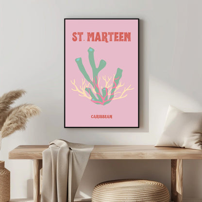 Tablou Canvas corali tropicali St. Marteen in stil modern | The Print Studio