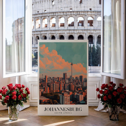 Tablou Canvas Print Johannesburg zgarie-nori cer senin stil ilustrativ