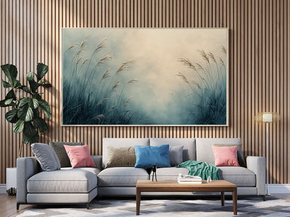 Tablou Canvas iarba leganata sub cerul de apus | The Print Studio
