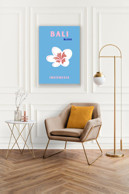 Tablou Canvas floare exotica albastra stil minimalist | The Print Studio