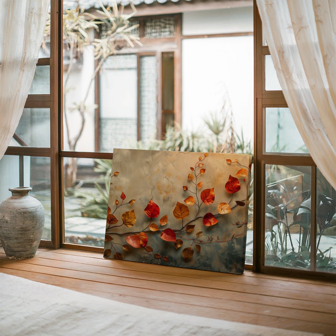 Tablou Canvas frunze aramii si ramuri toamna vibranta | The Print Studio