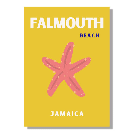 Tablou Canvas plaja Falmouth cu stea de mare, stil minimalist romantic | The Print Studio