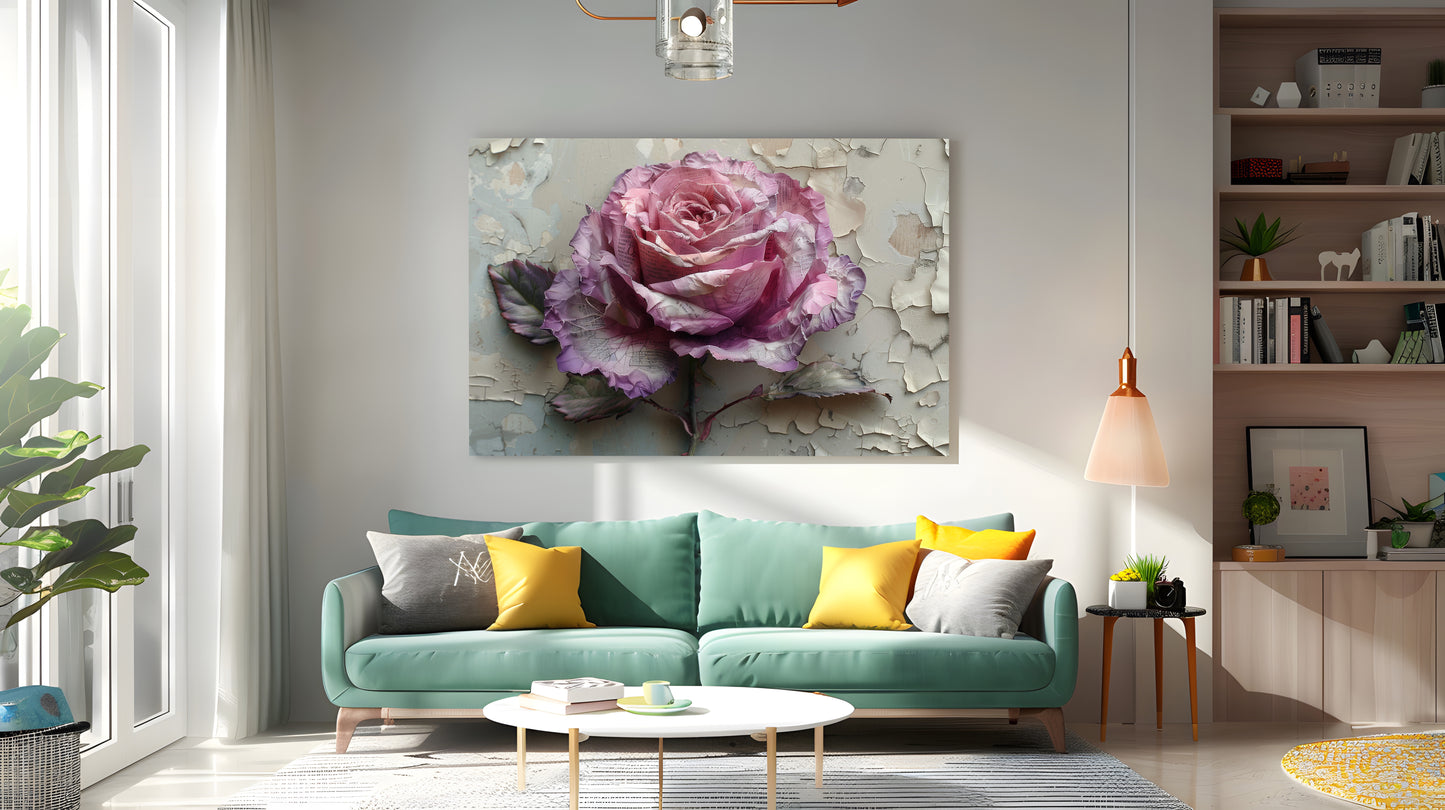 Tablou Canvas trandafir roz elegant in detalii realiste | The Print Studio