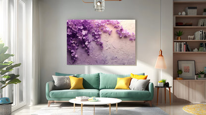 Tablou Canvas gradina lila cu flori si lumanari in lumina difuza | The Print Studio