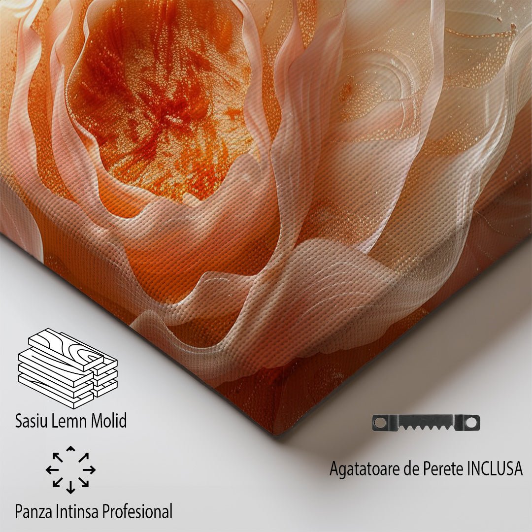 Tablou Canvas floare portocalie cu petale elegante stil abstract | The Print Studio