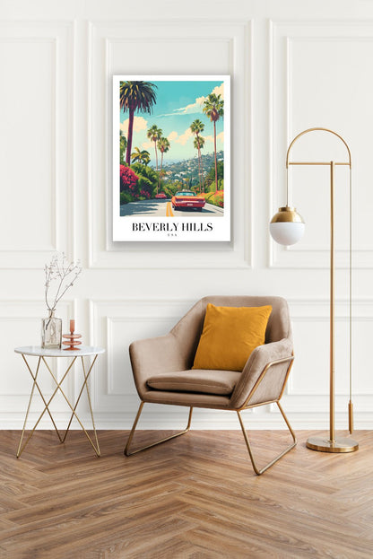 Tablou Canvas Print Beverly Hills palmieri nostalgie calatorie stil retro