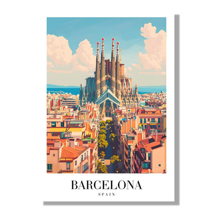 Tablou Canvas Sagrada Familia cer senin in stil artistic | The Print Studio