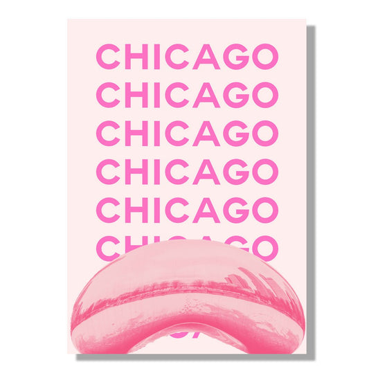 Tablou Canvas Chicago roz vibrant in stil pop-art modern | The Print Studio