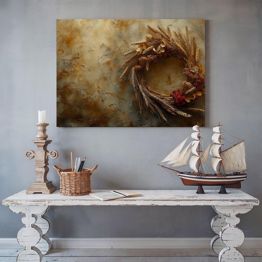 Tablou Canvas coronita toamnei in tonuri rustice si delicate | The Print Studio