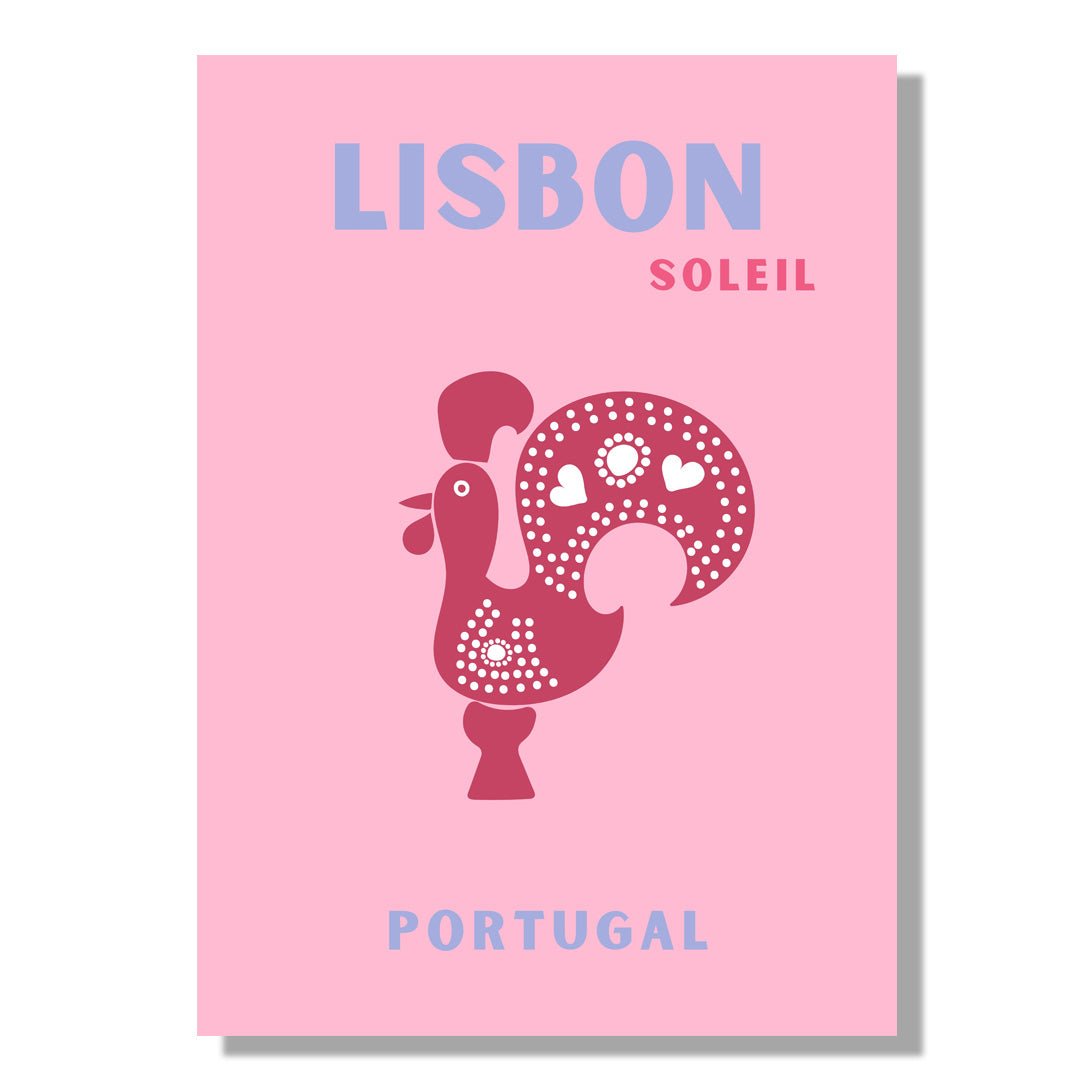 Tablou Canvas Print cocos portughez, roz vibrant, stil grafic