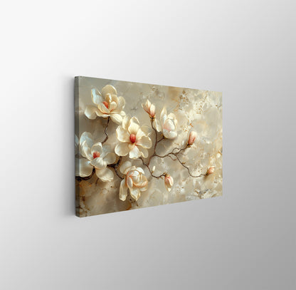 Tablou Canvas magnolii delicate pe ramuri in stil realist | The Print Studio