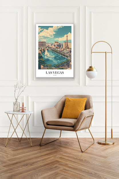 Tablou Canvas Las Vegas cer senin si fantani vibrante | The Print Studio