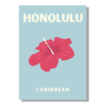 Tablou Canvas hibiscus vesel stil minimalist tropical | The Print Studio