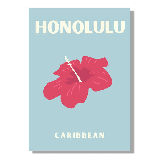 Tablou Canvas hibiscus vesel stil minimalist tropical | The Print Studio