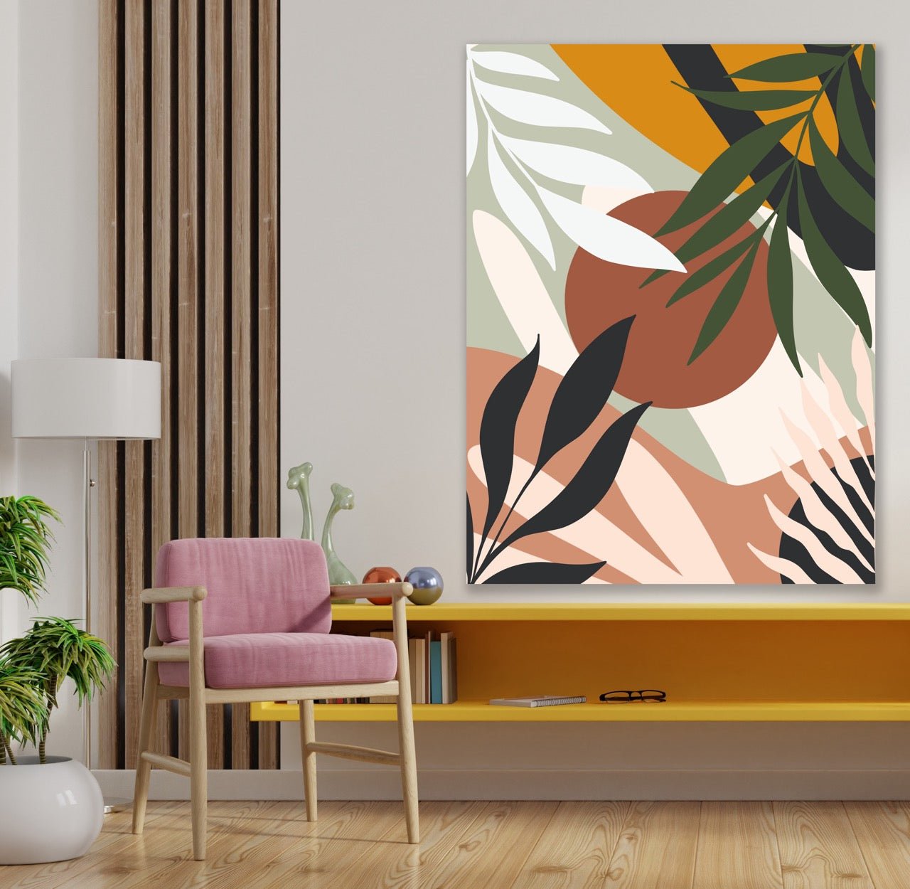 Tablou Canvas Minimalist Frunziș de Toamnă Abstracție