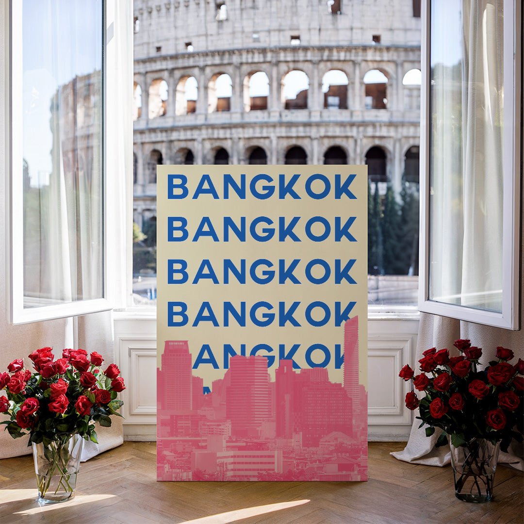 Tablou Canvas Bangkok vibrant cu litere colorate moderne | The Print Studio