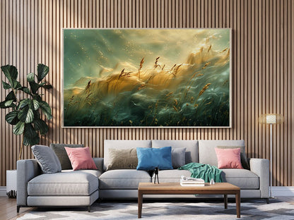 Tablou Canvas camp auriu scalda in lumina calda | The Print Studio