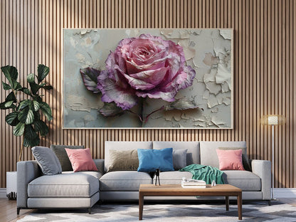Tablou Canvas trandafir roz elegant in detalii realiste | The Print Studio
