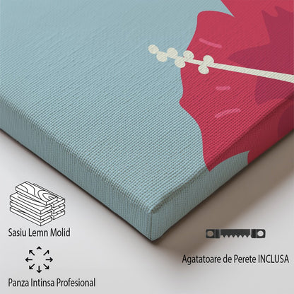 Tablou Canvas hibiscus vesel stil minimalist tropical | The Print Studio