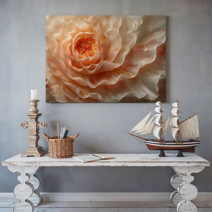 Tablou Canvas floare portocalie cu petale elegante stil abstract | The Print Studio