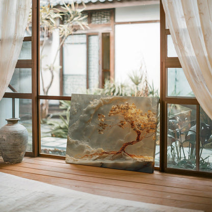 Tablou Canvas copac auriu scaldat in lumina naturala | The Print Studio