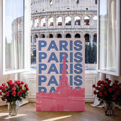 Tablou Canvas Turn Eiffel Paris in culori vibrante pop-art | The Print Studio