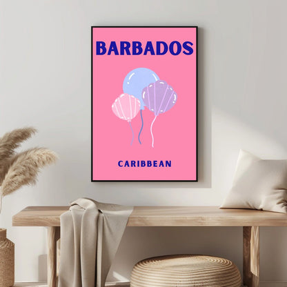 Tablou Canvas baloane colorate plutind vesel in stil minimalist | The Print Studio