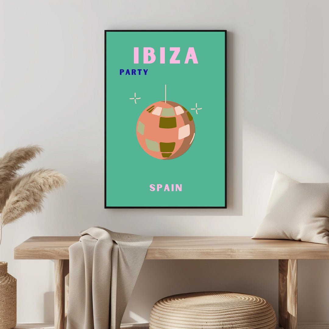 Tablou Canvas discoball Ibiza explozie vibranta culoare | The Print Studio
