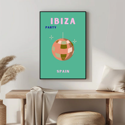 Tablou Canvas discoball Ibiza explozie vibranta culoare | The Print Studio