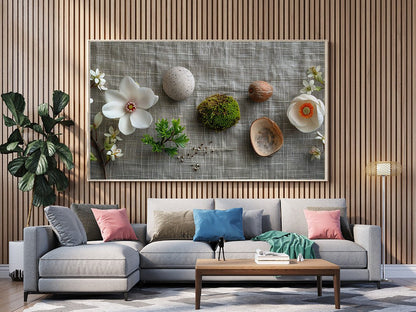 Tablou Canvas flori vibrante si muschi intr-un cadru elegant | The Print Studio