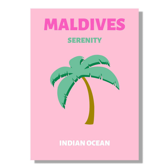 Tablou Canvas palmier seren in peisajul calm al Maldivelor | The Print Studio