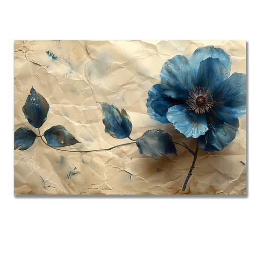 Tablou Canvas floare albastra eleganta, textura abstracta | The Print Studio