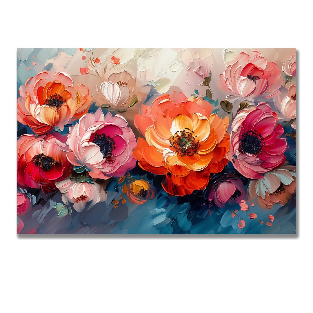 Tablou Canvas flori pastelate vibrante intr-un stil abstract elegant | The Print Studio