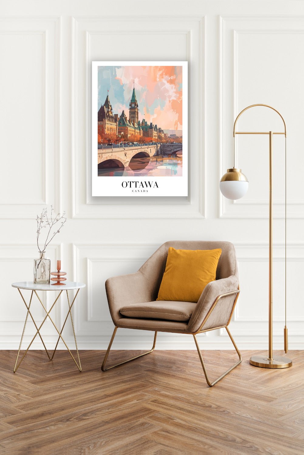 Tablou Canvas Print pod Ottawa regal sub cer pastelat, stil impresionist
