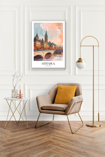 Tablou Canvas Print pod Ottawa regal sub cer pastelat, stil impresionist