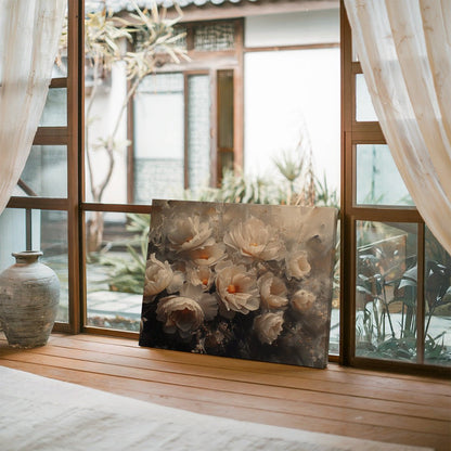 Tablou Canvas flori albe delicate si realistice | The Print Studio